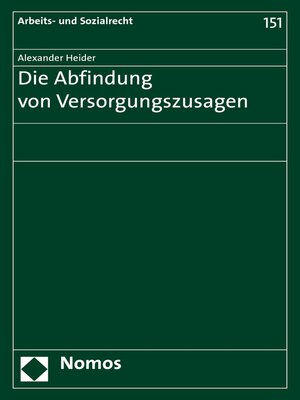 cover image of Die Abfindung von Versorgungszusagen